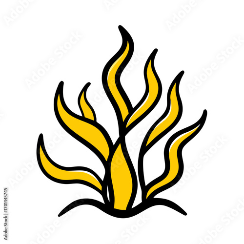 Seaweed Underwater Plant Icon hand drawing icon for web and graphic design