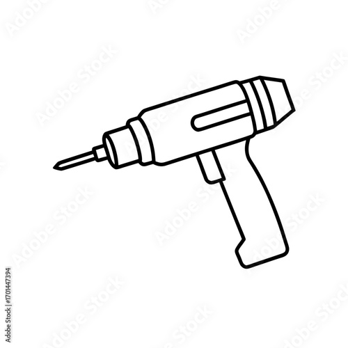 Illustration of a cordless drill on transparent background