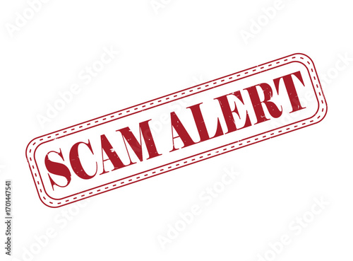 Scam Alert Rubber Stamp Seal with an Outline