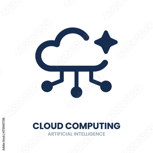 Cloud computing. cloud, technology, data, digital, network, storage, internet, server, online. Vector Icon Illustration