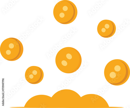 gold coins fall from the sky vector
