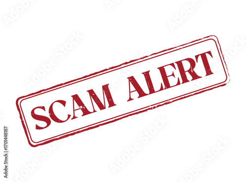 Scam Alert Rubber Stamp Seal with an Outline and Text