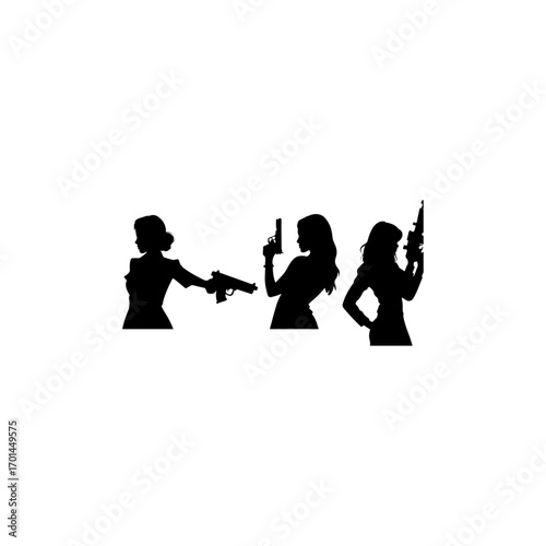 Silhouette woman mafia set 1