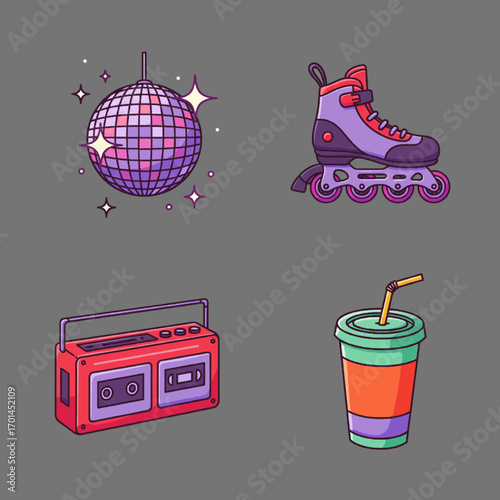 Retro Party and Fun Icons Collection