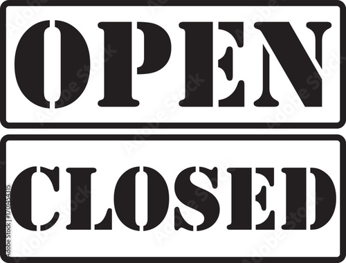 Vector illustration of a open and closed banner