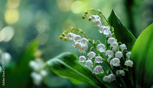 Delicate white lilies in lush greenery (1)
