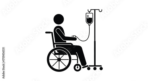 a person in wheelchair receiving intravenous treatment