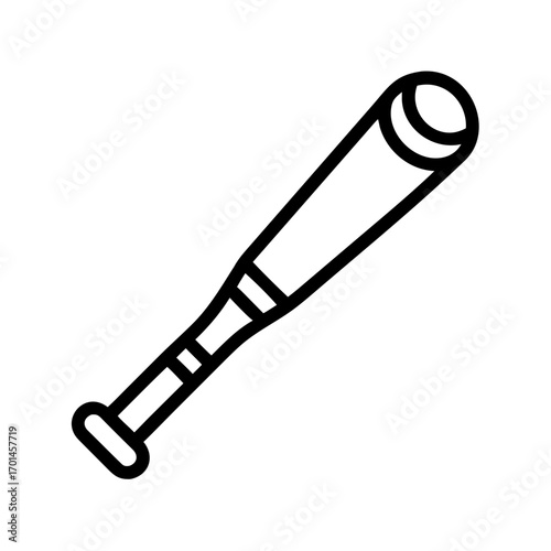 Baseball Bat Icon Simple Line Art Design