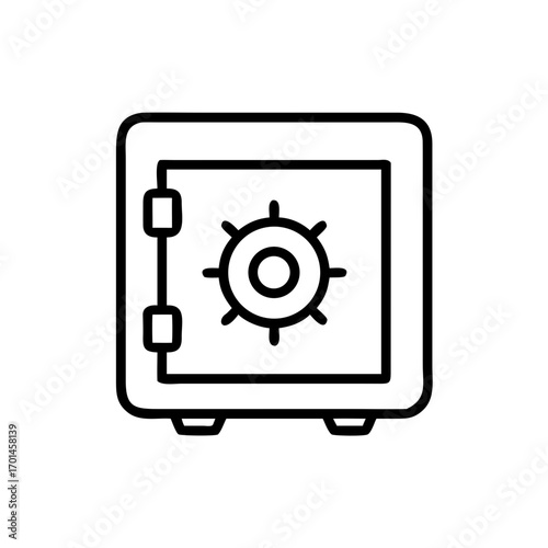 Safe box line icon for finance, security, and banking. Simple vector illustration of a strongbox for money and valuables protection