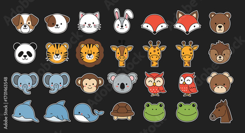 Charming Animal Emoji Collection Expressive Character Set