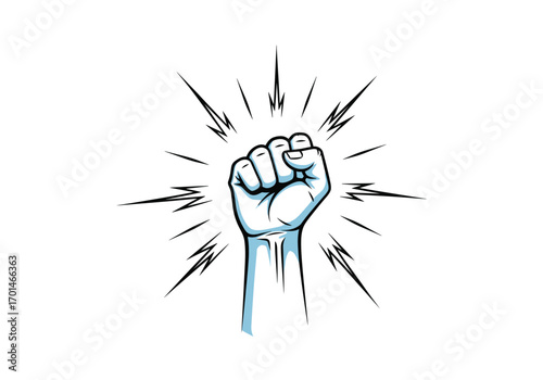 Fist raised symbolizing power strength victory and unity against oppression