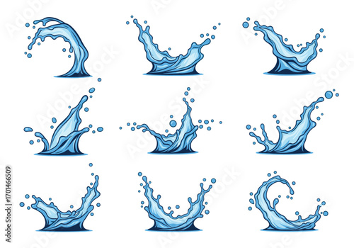 Dynamic pixel art water splash collection for refreshing visuals
