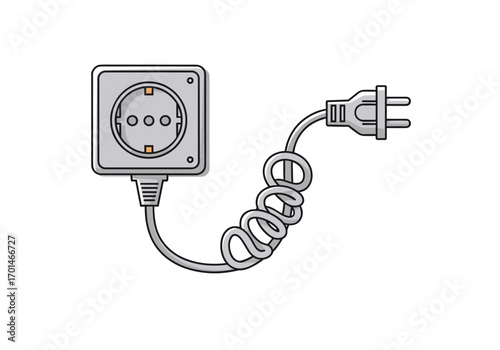 Electrical outlet socket and cord plug connector device for powering appliances
