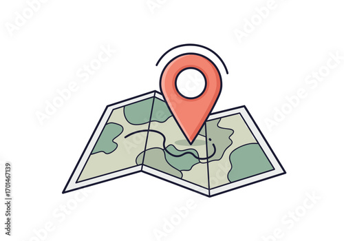 Pinpoint your next destination on this stylized map with a vibrant location marker icon