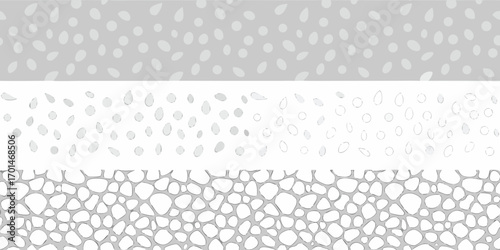 Abstract organic shapes and patterns in a minimalist grayscale color palette creating a modern design