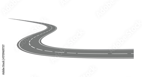 a winding road stretches into the distance under clear skies