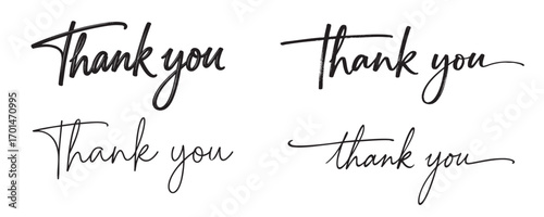 Signature of black thank you greeting text