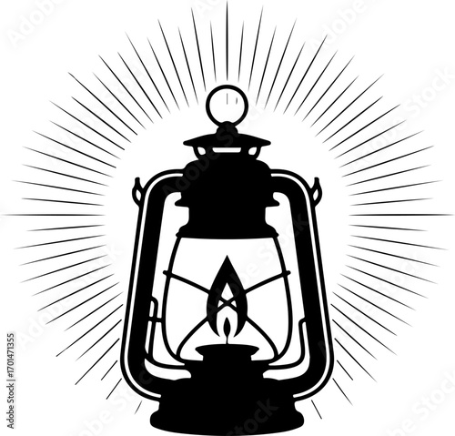 candle lantern with light rays vector illustration