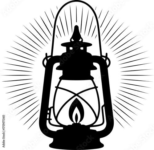 candle lantern with light rays vector illustration