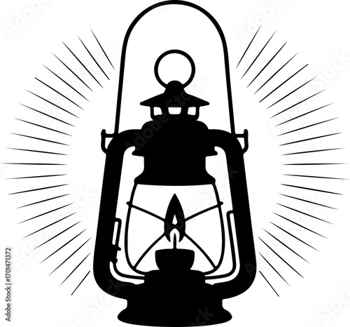 candle lantern with light rays vector illustration