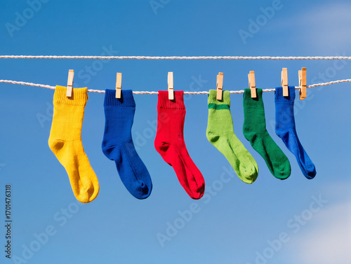 clothes drying on a clothesline