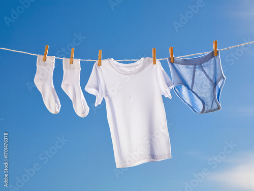 clothes drying on a clothesline