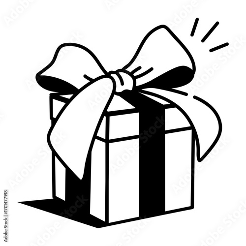  A doodle style icon depicting gift box
