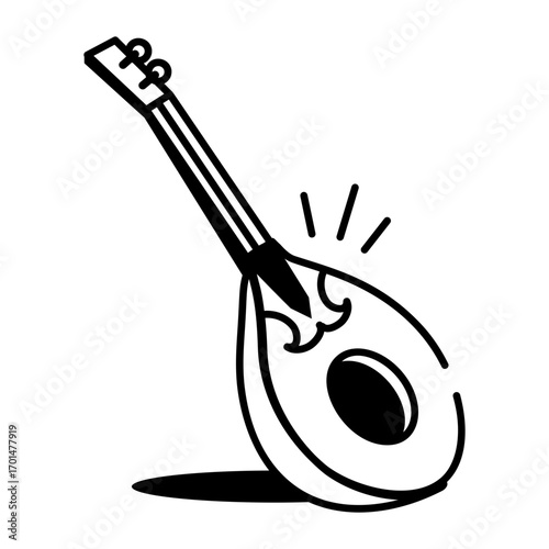  A hand drawn style icon representing shamisen
