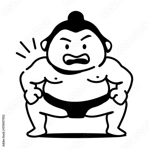 A sketchy style icon showing sumo wrestler
