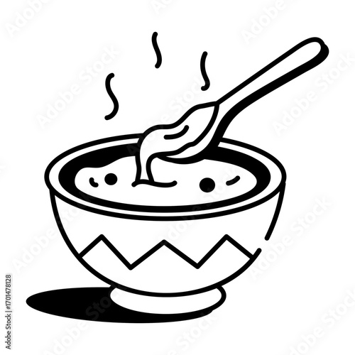 A doodle style icon depicting miso
