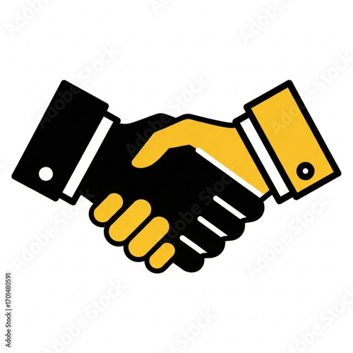Vector art of two hands shaking in agreement