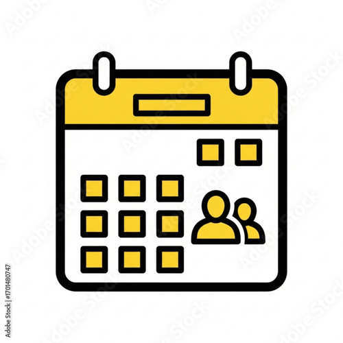 Vector art of calendar icon with people icons