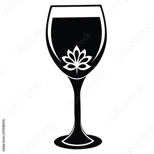 wine glass vector silhouette design