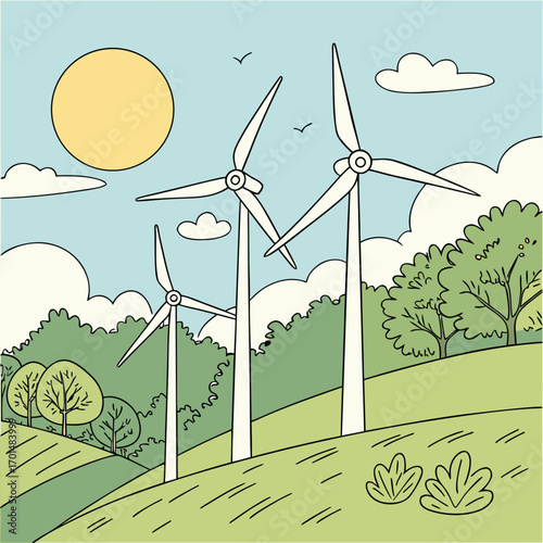 wind turbines farm