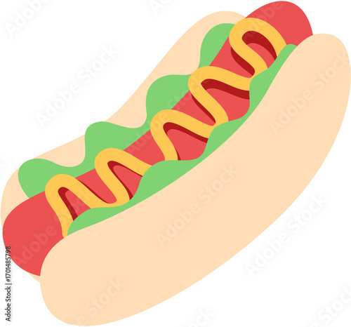 Hot Dog Simple Illustration