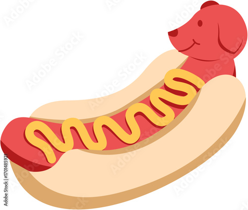 Hot Dog Simple Illustration