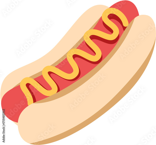 Hot Dog Simple Illustration
