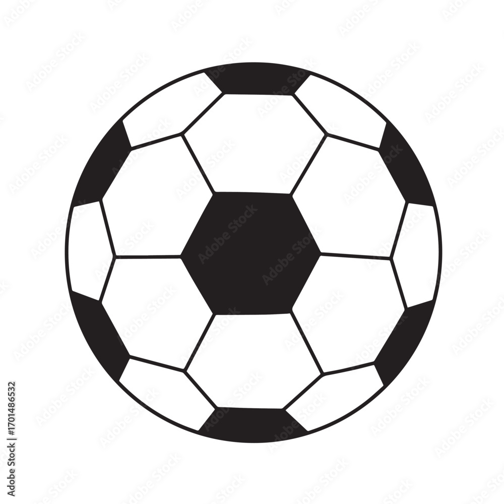 Fototapeta premium Vector Soccer Ball Icon on White Background