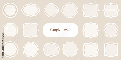Collection of decorative vintage frames and borders with sample text on a neutral background