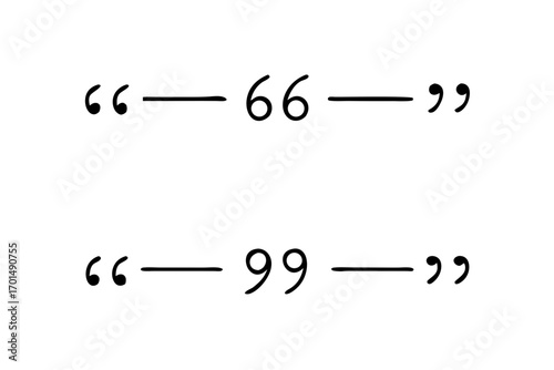 Quotation mark symbols with numbers