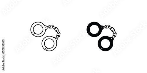 Handcuffs icon with white background vector stock illustration