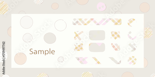 Collection of pastel plaid and circle shapes for graphic design and scrapbooking elements