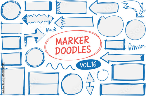 creative marker doodles vol versatile handdrawn sketch elements for presentations and graphics