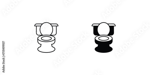 Toilet icon with white background vector stock illustration