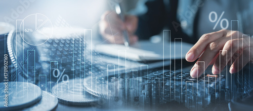 Slika na platnu Finance, banking and investment, Asset allocation, budget management