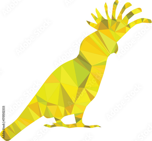 Yellow cockatoo polygonal art parrot geometric