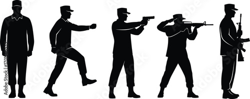 Business communication silhouettes, megaphone speaker, hand gesture, verbal interaction, listening posture, corporate talk, leadership, teamwork