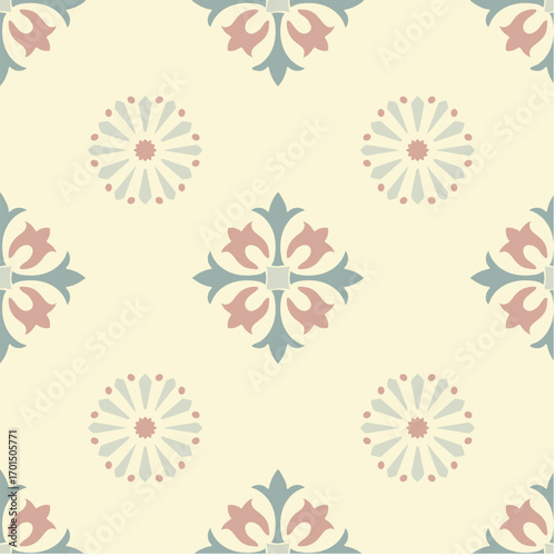 Vector Seamless Pattern with floral and plant themes