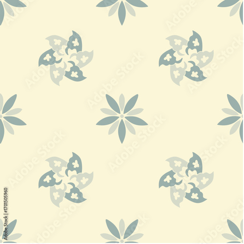 Vector Seamless Pattern with floral and plant themes