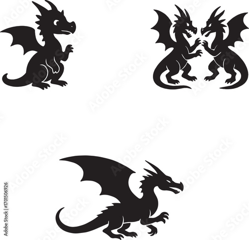 small dragon and big dragon fight